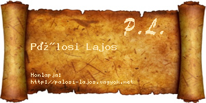 Pálosi Lajos névjegykártya